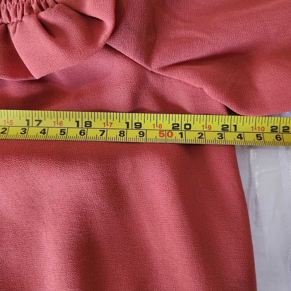 Promesa Rust Ruffle Blouse Size Large - Picture 7 of 10